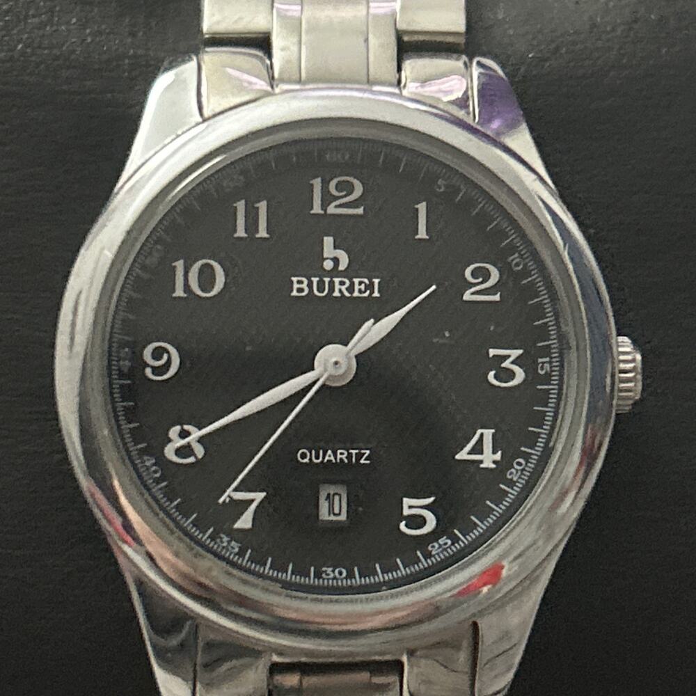 Burei Black Dial Silver Tone Women’s Quartz Watch